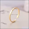 Anelli a fascia Anello in acciaio inossidabile placcato oro Fascia regolabile Mtilayer Knuckle Rings per le donne Fashion Fine Jewelry Gift Drop Delivery Dhukt