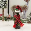 Bar Tools Christmas Ornaments Set Xmas Mini Buffalo Plaid Wine Bottle Topper Cover Santa Hat Checked Scarf XB1