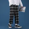 Pantaloni da uomo Plaid Design Vintage Uomo Plus Size 3XL Allentato Adolescenti Coppie Chic Harajuku Stile giapponese All-match Pantaloni dritti Semplice 221117