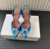 Lyxig äkta siden högklackade sandaler designers kristall sandal sommar bröllop fest klänning skor kvinnor sexig spänne spärr designer hög häl sko sandal