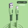 كابل الشاحن السريع السيليكون السائل USB لـ Huawei Samsung Micro Type C Charger Cable الهاتف المحمول سلك شاحن سريع