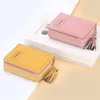 財布女性ファッションショートウォレットシンプルなマルチカードスロットオルガンマウスカードバッグレディースタッセルジッパーコイン財布