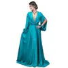 Elegant Turquoise Mother Of The Bride Dresses Split Long Sleeve Formal Gown For Special Ocns Deep V Neck A Line Robes De Soiree 326 326