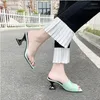 Sandals 2022 Leather Gladiator Women Rome Summer Lady High Heel Shoes Handmade Pvc Square Toe Slip-On Zapatos Mujer