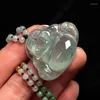 Anhänger Halsketten Echte Natürliche A-Klasse Burmese Stein Geschnitzte Buddha Halskette Männer Und Frauen JADE Schmuck Kinder Stil