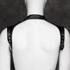 CatSuit Costumes Pu Leather Chest Strap Metal Eye Axlar Men's Belt justerbar