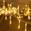 Strings 300cm 20 LED Water Drop String Light Fairy Lights Copper Wire Holiday Outdoor Lamp Garland For Christmas Tree Wedding