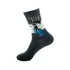 Chaussettes pour hommes peinture à l'huile homme marée Ins Tube femme coton tendance bas automne et hiver marque