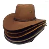 Bérets hommes voyage pare-soleil large bord décontracté équitation Western Cowboy chapeau casquette été