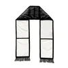 Polyester Sublimation Scarf Textile 6 Panels Winter Towel Thermal Transfer Neck Scarves with Tassels