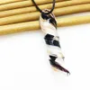 1PCS Murano Glass Screw Pendant Necklace Earrings Set For Women Chinese Style Handmade Black Whirlwind Pattern Sands Personality