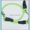 Dog Collars Leashes Pet Supplies Leash Doggy Double Head Traction Rope Outdoor Mti Colors One Drag Two Tractions Belt New Arrival Dhbvq