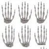 Party Decoration Party Decoration Halloween Skeleton Hands Realistic Plastic Fake Human Hand For Zombie Terror Scary Props Amrfd Dro Dhxq8