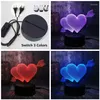 Night Lights LOVE Romantic 3D Arrow Through The Heart LED Light Desk Lamp Wedding Bedroom Decor Lovers & Couple Sweetheart