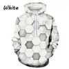 Men's Hoodies Fashion Abstract Geometric Hexagon Pattern 3D Printing Hoodie Casual Unisex Pullover