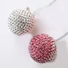 Decorazioni per interni Ciondolo a specchio con sfera appesa per auto Cristallo Bling Strass Metallo 3,5 cm