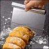 Baking Pastry Tools Stainless Steel Dough Cutter Mtifunction Bench Cake Scraper Pizza Measuring Guide Kitchen Tools 15X12Cm Dhs Dr Dhtza