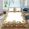Conjuntos de cama de luxo barroco arte moderna 3D leão dourado conjunto de linho animal capa de edredom 23 peças simples dupla microfibra 221117