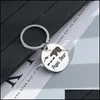 Key Rings Papa Mama Bear Key Ring Stainless Steel Animal Pattern Keychain Holders Hangs Fashion Jewelry Drop Delivery Dhz6E