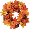 Couronnes De Fleurs Décoratives 40cm Automne Décoration De Noël Thanksgiving Guirlande Fenêtre Restaurant Maison Feuille D'érable Ornement Halloween Porte 221117