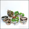 Planters Pots Garden Flower Pot Green Planting Microview Flowerpot Creative Eco Friendly Selling med olika m￶nster 10 98 DH1JF
