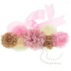 B￤lten Maternity Shabby Pink Ivory Khaki Chiffon Flower Sash Baby Shower Gifts Wedding Bridal Dress Accessories