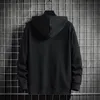 Men's Hoodies Sweatshirts Black Mens Street Hip Hop Fashion Men Casual Hooded Long Sleeve Pullover Cargo Pocket Streetwear 221117