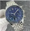 B01 46mm Yeni Kalite Navitimer İzle Kronograf Kuvars Hareket Çelik Sınırlı Siyah Kadran 50. Yıldönümü Erkekleri Paslanmaz kayış erkek kol saatlerini izle