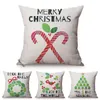 Pillow Cute Cartoon Style Christmas Home Decor Sofa Pillowcase Holly Leaf Tree Children Room Chair Bed Cover Cojines