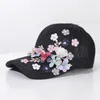 Ball Caps Mesh Baseball Cap Sunshade Women's Knitting Summer Ventilation Girl Fashion Taping Flower Bonnets For Women Sun Hat