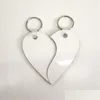 Party Favor Sublimation Key Ring Cute White Keychain Blank Diy Tags Love Heart Valentines Day Lover Gift Drop Delivery Home Garden F Dho9T