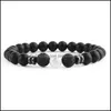 Beaded Lava Rock Oil Per Diffuser Pärlor Strängar Armband Yofa Chakra Armband Bangle Cuff Women Mänsmycken Drop Delivery Dhyu0