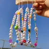 Mobiele telefoonriemen Charms Nieuwe Trendy Parel Kraal Anti-verloren Lanyard voor Vrouwen Sieraden Mobiele Keten Pols Touw Accessoires