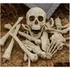 Decorazione del partito Decorazione del partito Halloween Mani di scheletro realistiche Plastica finte ossa di mani umane per Zombie Puntelli spaventosi Decorazione Dhklx
