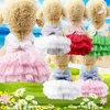 Abbigliamento per cani Abiti da cupcake con fiocco a righe per cani di piccola taglia Chihuahua Autunno Cucciolo Vestito da festa Principessa Tutu Shih Tzu Abbigliamento per animali domestici dello Yorkshire