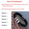 Charm Bracelets Personalized Genuine Leather Braided Rope For Mens Custom Name 1-9 Names Beads Jewelry Gift With Box 221118