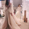 Ivory Wedding Gowns Organza Off the Shoulder Long Sleeves Formal Dress Robe De Soiree Abiye Bridal Dresses