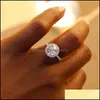 Solitaire ring kristal diamanten ring vrouwen ringen verloving bruiloft mode mode sieraden cadeau drop levering dhh6k