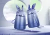 Bouteilles d'eau gradient dessin animé thermos thermales lait taste taste tasse de paille en acier sans acier flacon aspirateur 221118
