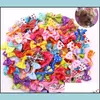 Dog Grooming Dog Hair Bows With Rubber Bands Dogs Beautytools Topknot Pet Clips Cute Pets Grooming Cat Little Flower Bow Drop Delive Dhenh