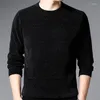 Мужские свитеры зимний полиэстер мужской свитер круглый воротник с длинным рукавом вязаный вязаный.