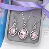 Серьги ожерелья наборы Zoshi Luxury Wedding Big Crystal Fashion Jewelry для женщин серебряные подарки
