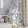 rideaux brodés floraux transparents