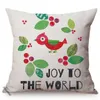 Pillow Cute Cartoon Style Christmas Home Decor Sofa Pillowcase Holly Leaf Tree Children Room Chair Bed Cover Cojines