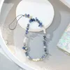 1PC Cell Phone Straps Charms Creative New Stone Pearl Beads Mobile Chain for Women Girls Strap Anti-Lost Lanyard Hanging Cord Jewelry Bracelet Keychain