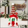 Décorations de Noël Décorations de Noël Poupée attachée Barbe Gnome Fait à la main Santa Peluche Décor Jouet Fête de Noël Navidad Nata Mylarbagsho Dhrth