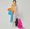 الموضة Mohair Solid Color Like Wool Like For Women Autumn and Winter Tassel Shawl Shawl Casual All-Match Sclofs