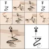 Body Arts Snake Navel Rings 316L Chirurgisch stalen navelring Diamante body piercing sieraden cadeau voor mannen en vrouwen drop leveren dhl5f