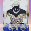 Royal Blue Princess Quinceanera -jurken met boog off -schouder sprankelende pailletten Appliques Crystal Beads Sweet Prom Party