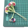 Fiori secchi 96 Pz / lotto Mini Bouquet di fiori di carta rosa per la decorazione domestica di nozze Natale Fai da te Scrapbook Ghirlanda Ghirlanda Mestiere Falso Dhdr7